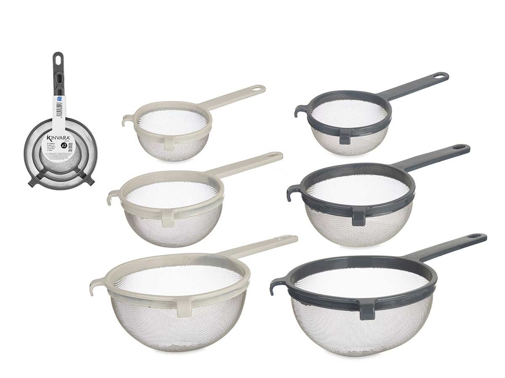 Set 3 coladores de plástico y metal surtidos: Ideal para tu cocina
