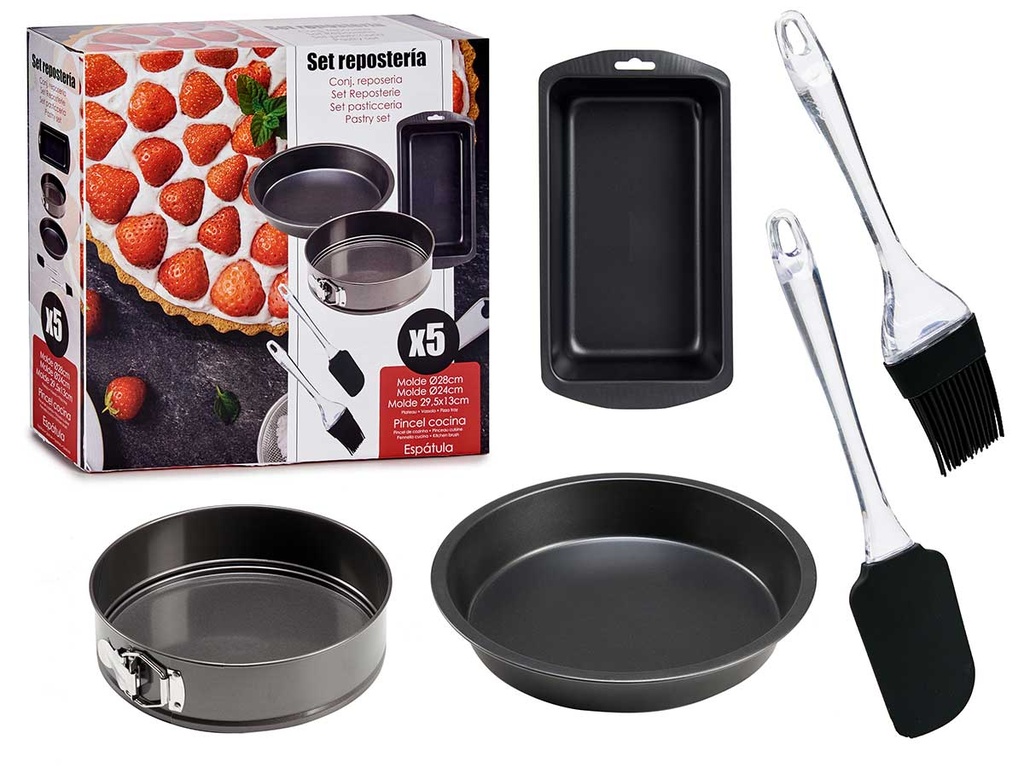 Set 3 moldes de repostería, espátula y pincel para tus creaciones