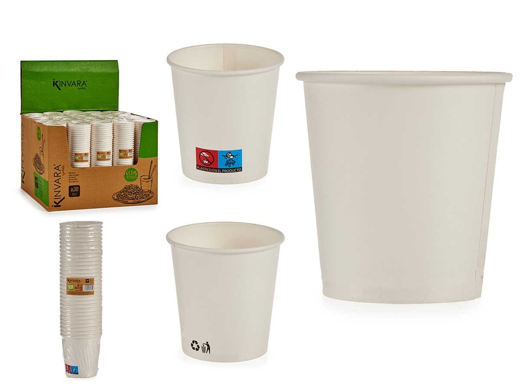Set 30 vasos biodegradables de 120ml: Ecoamigables y prácticos