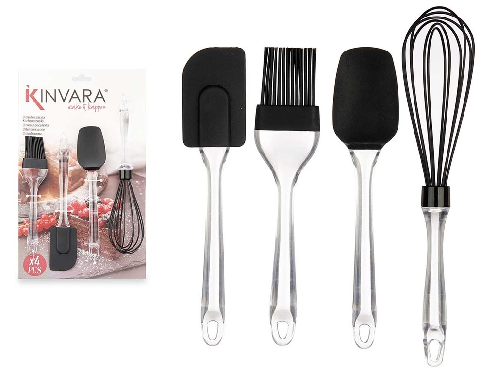 Set 4 pzs utensilios silicona: resistencia y versatilidad en tu cocina