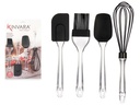 Set 4 pzs utensilios silicona: resistencia y versatilidad en tu cocina