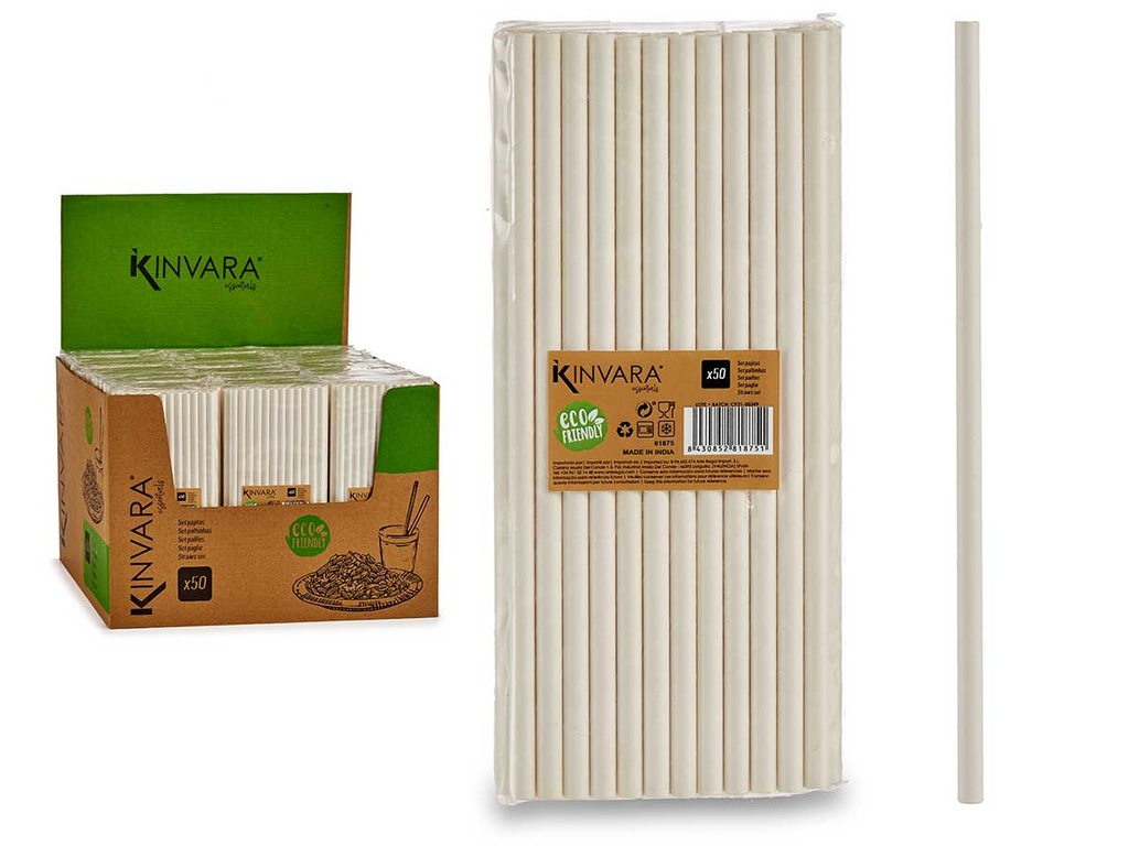 Set 50 pajitas biodegradables: Perfectas para el cuidado del planeta
