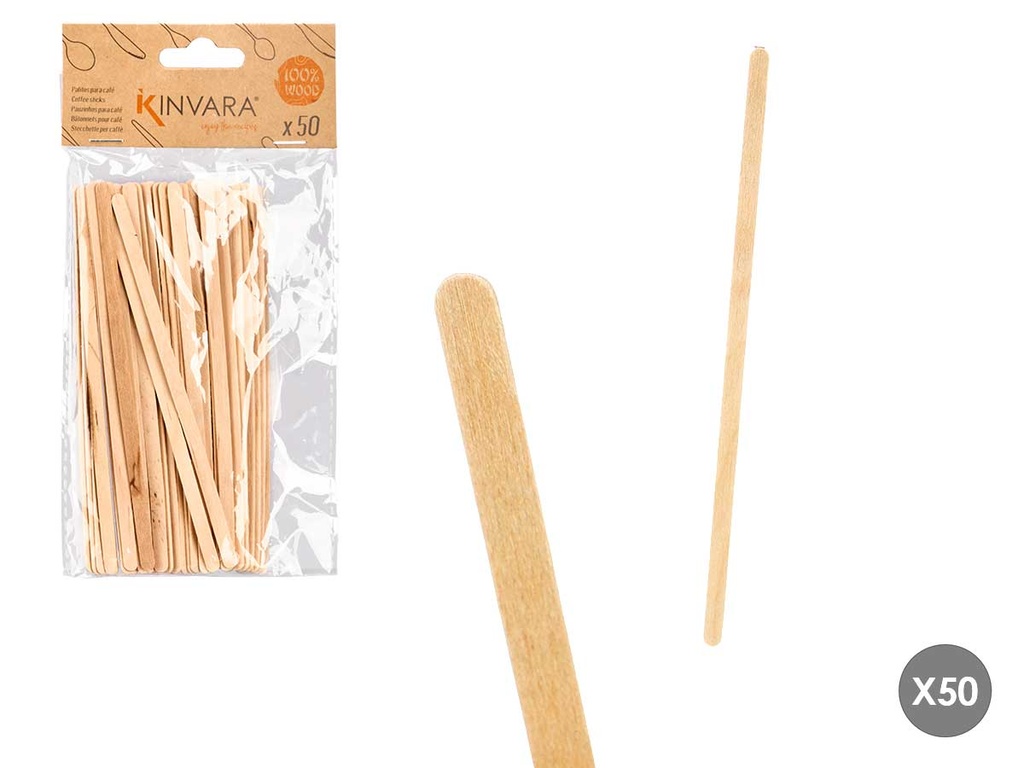 Set 50 palitos de café de madera: elegancia y sostenibilidad