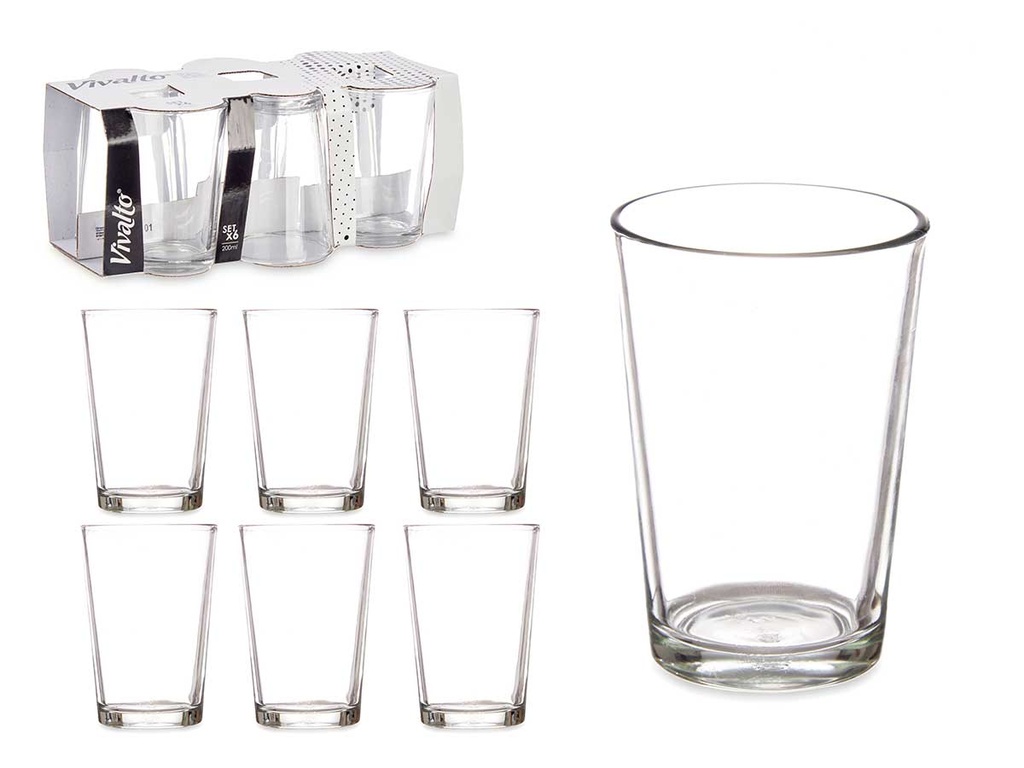 Set 6 Vasos Liso 200ml: Elegancia y Versatilidad para tu Mesa