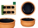 Set 6 cazuelas de barro de 8 cm en color negro para deliciosa cocina