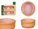 Set 6 cazuelas de barro rosa, ideales para guisos y decoración