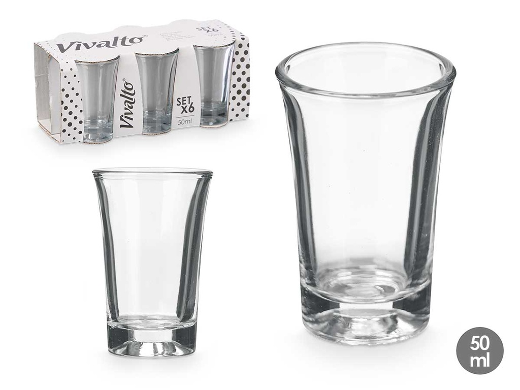 Set 6 vasos chupito 50 ml: Perfectos para disfrutar tus bebidas