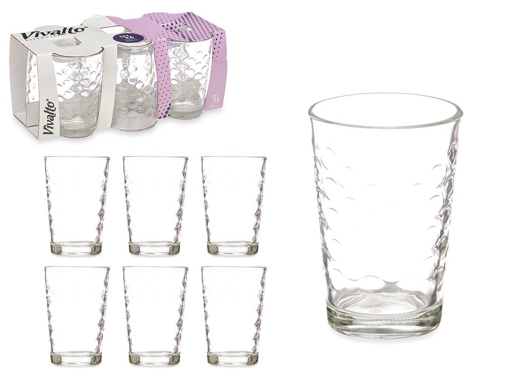 Set 6 vasos círculos 200ml: Elegancia y originalidad para tus bebidas