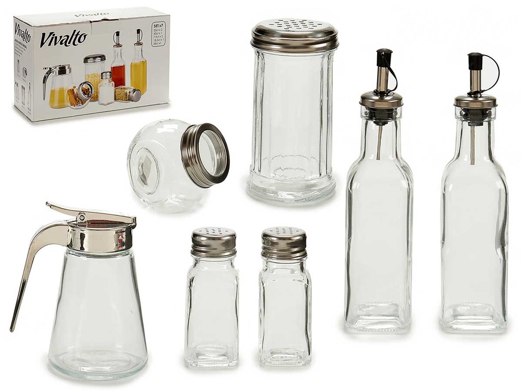Set 7 Botes Cristal Condimentos Cocina: Organiza y Decora Tu Espacio