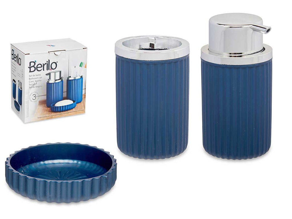 Set baño 3 pzs azul: Elegancia y comodidad para tu hogar