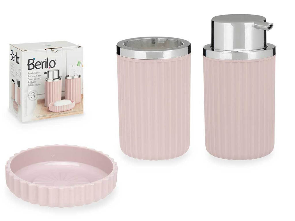 Set baño 3 pzs rosa: Elegancia y comodidad para tu hogar