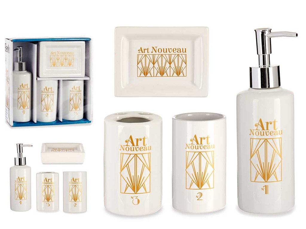 Set baño 4 pzs cerámica art: Estilo y elegancia para tu baño