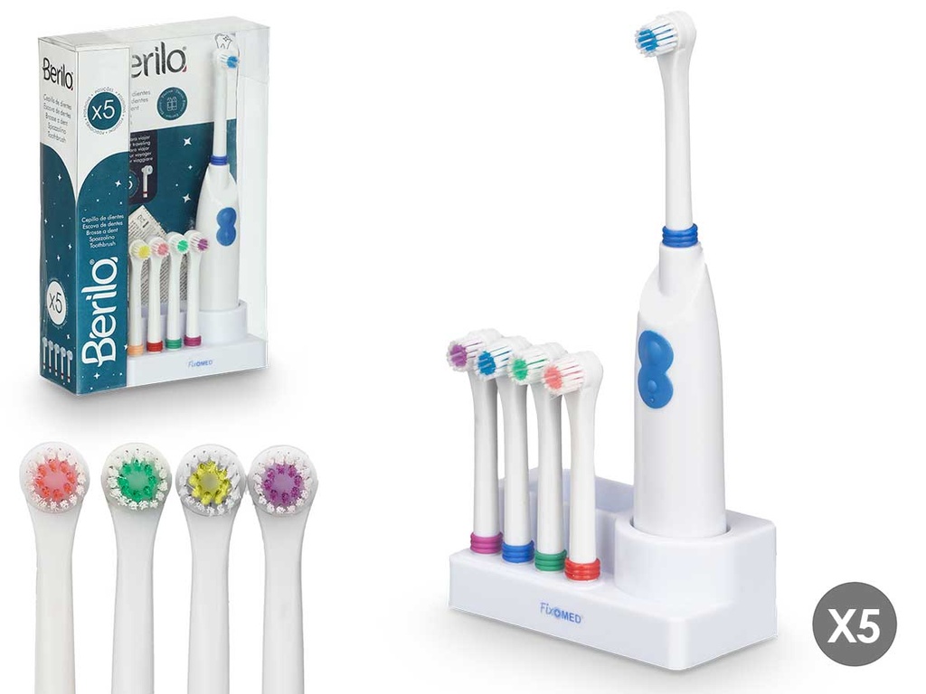 Set cepillo eléctrico 5 cabezales: limpieza profunda y eficaz