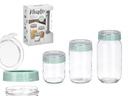 Set de 3 botes con tapa verde: ideal para almacenamiento eficiente