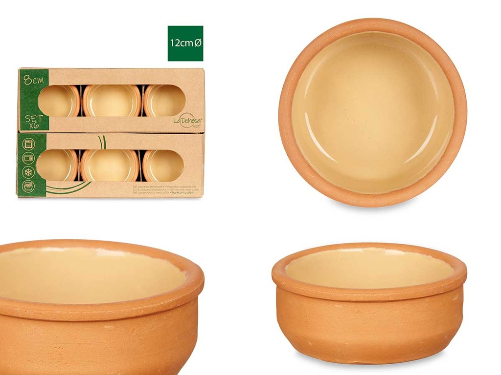 Set de 6 cazuelas de barro mostaza: Perfectas para tus recetas