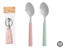 Set de 6 cucharas surtidas en menta y rosa palo, elegancia y estilo