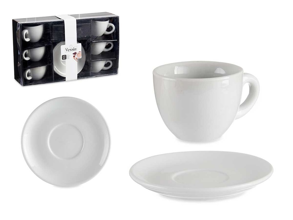 Set de 6 tazas de café de porcelana blanca - Estilo y elegancia