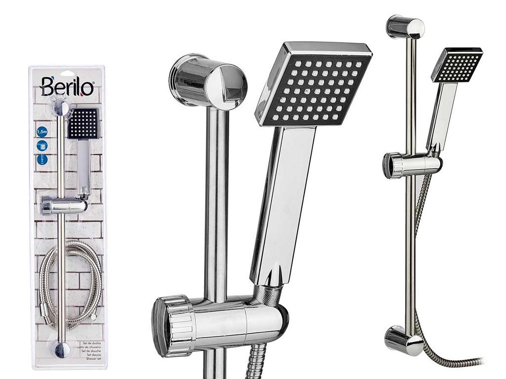 Set ducha 3 piezas: teléfono cuadrado para un baño moderno y elegante