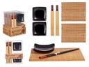 Set sushi cerámica bambú negro 6 piezas, elegancia y sabor único