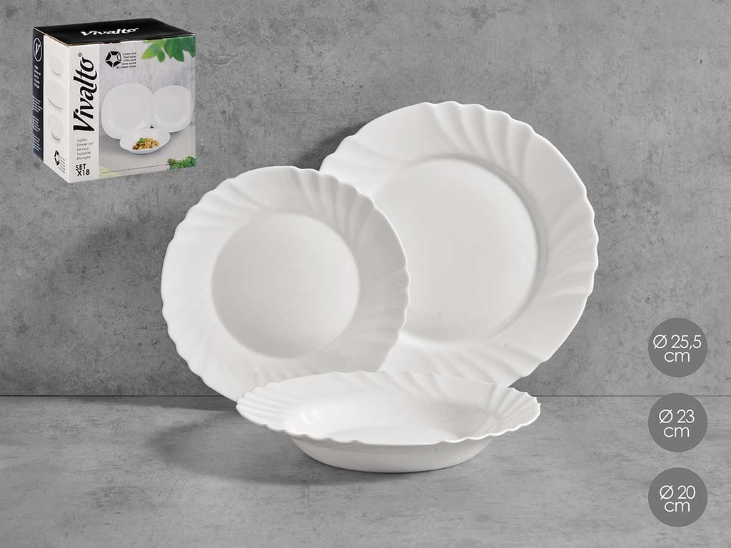 Set vajilla relieve opal 18pzs: Elegancia y estilo para tu mesa