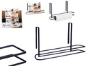 Soporte negro de metal para rollo de cocina, práctico y elegante