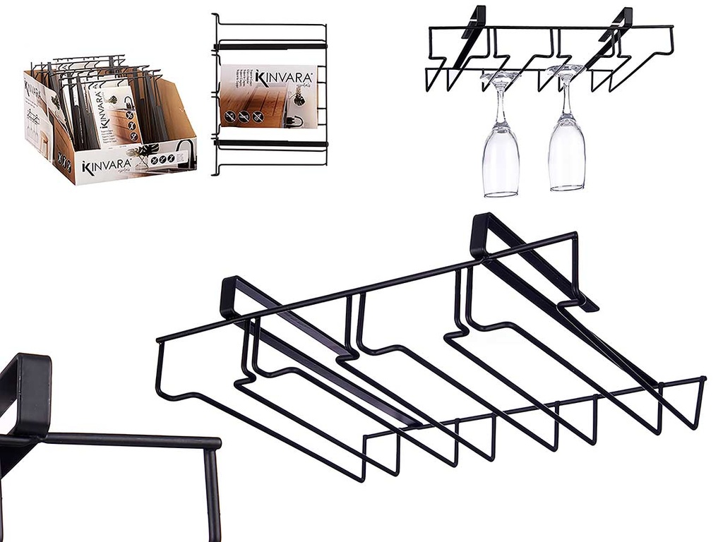 Soporte negro metal copas: Elegancia y resistencia para tu hogar