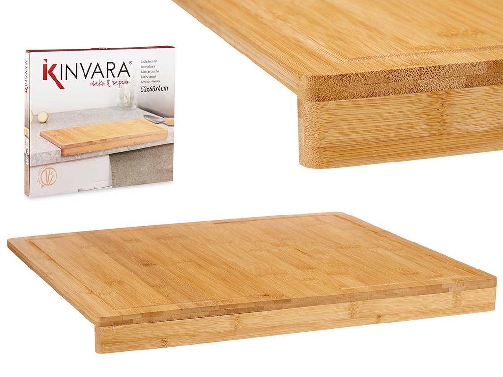 Tabla bambú encimera: diseño elegante y funcional de 53x46cm