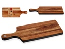 Tabla cortar madera con borde negro, diseño elegante y duradero