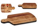 Tabla cortar madera con borde negro, ideal para cocina funcional