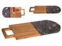 Tabla cortar madera y mármol negro con asa - Elegancia y funcionalidad