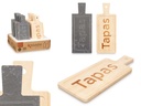 Tabla rectangulares de bambú con pizarra y tapas prácticas y elegantes
