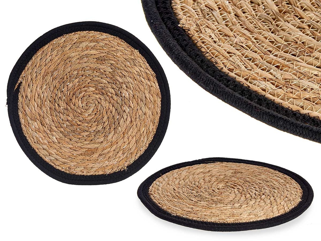 Tapete natural borde negro, elegante y versátil para tu hogar