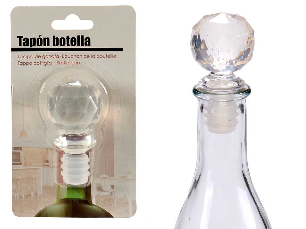 Tapon botella bola transparente: Cierra tus bebidas con estilo