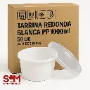 Tarrina Redonda Blanca PP 1000ml