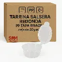 Tarrina Salsera Redonda PP Tapa Bisagra 60cc