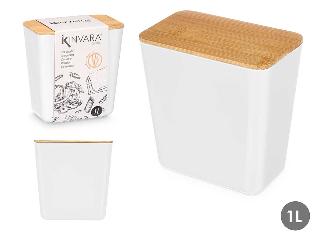 Tarro rectangular bajo blanco 1l: Perfecto para almacenar y organizar