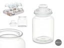 Tarro redondo liso con tapa de cristal ideal para almacenamiento