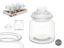 Tarro redondo liso con tapa de cristal: ideal para almacenar