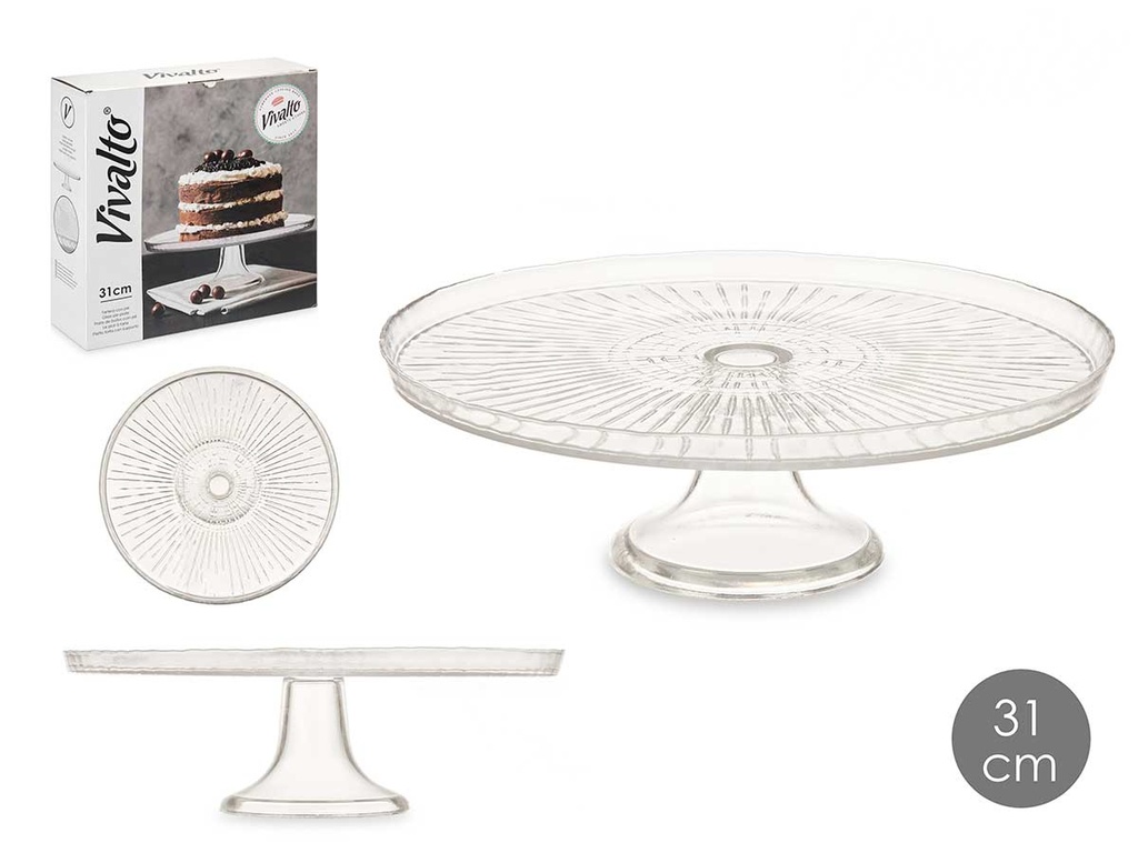 Tartera con pie 31cm: Elegancia y brillo en tus postres