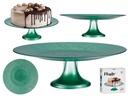 Tartera de vidrio con pie verde menta, elegancia en tu mesa