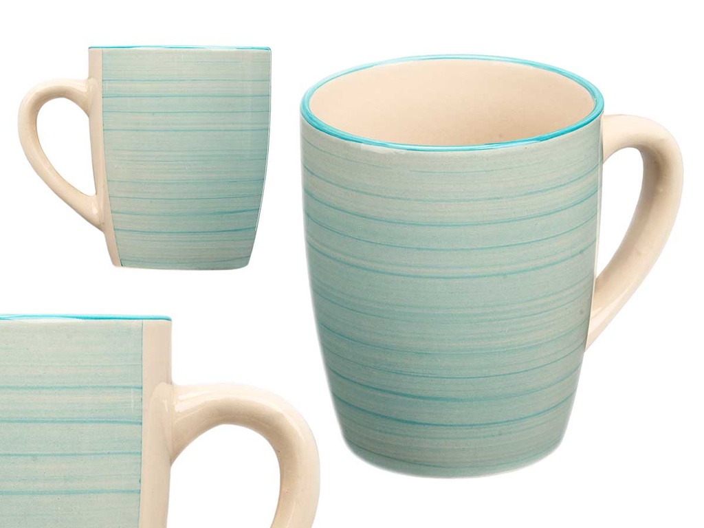 Taza 300 ml espiral azul, perfecta para disfrutar tus bebidas
