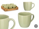 Taza café con leche verde menta, ideal para disfrutar tu bebida