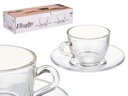 Taza de vidrio para café de 85ml con plato, elegante y práctica
