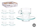 Taza de vidrio para café de 90ml con plato: Elegancia y estilo