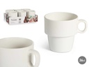 Taza desayuno porcelana apilable blanca de 36cl, ideal para tu mesa