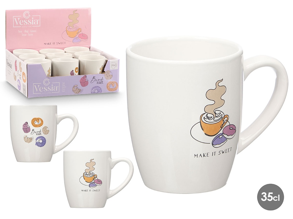 Taza porcelana Make It Sweet surtido, ideal para disfrutar tu café