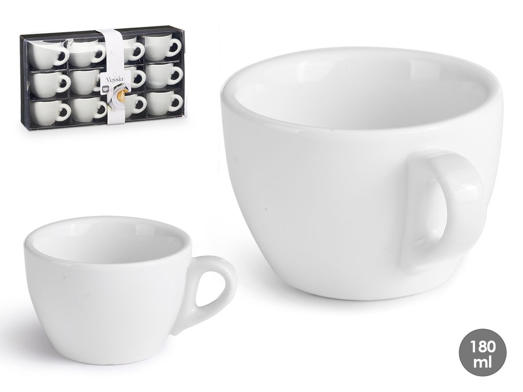 Taza porcelana baja 180 ml: Estilo y confort para tu café diario