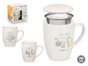Taza porcelana organic con tapa y filtro: estilo y funcionalidad