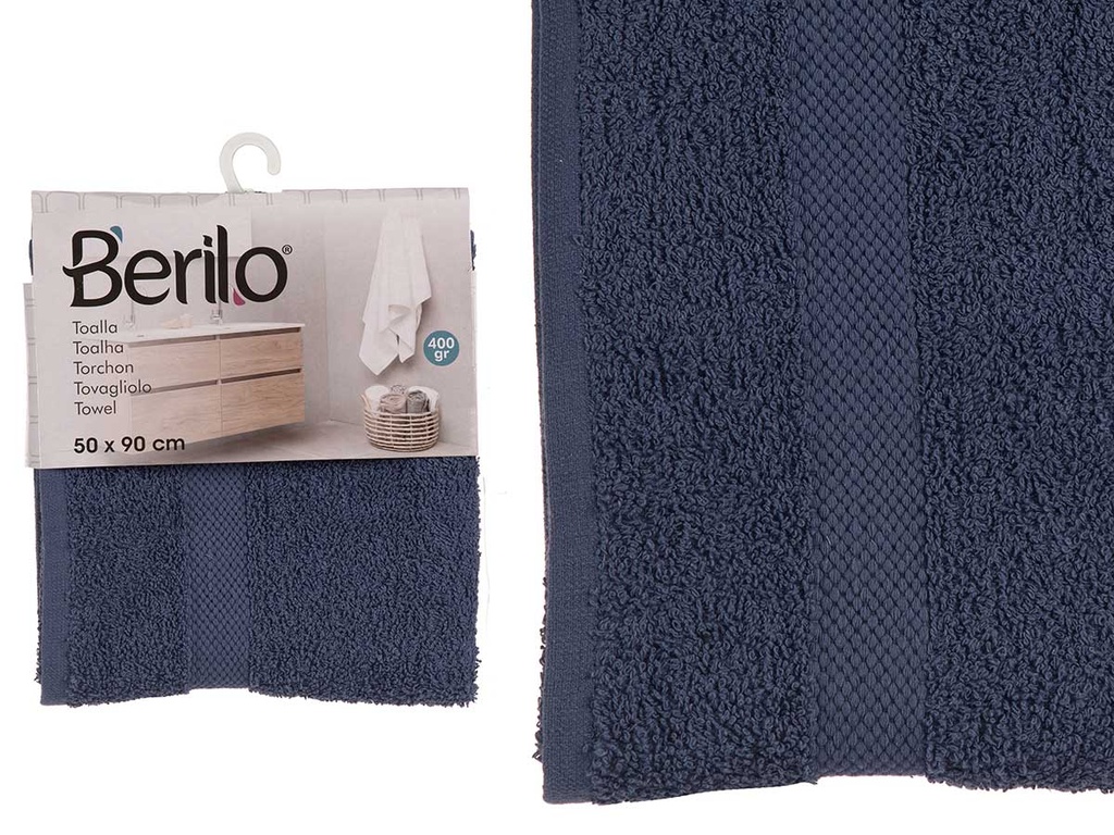 Toalla lisa azul oscuro: suavidad y absorbencia para tu baño
