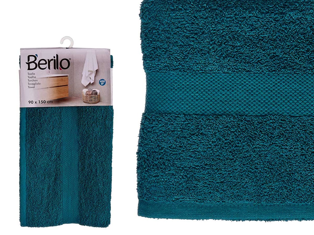 Toalla lisa azul petróleo: suavidad y elegancia para tu baño